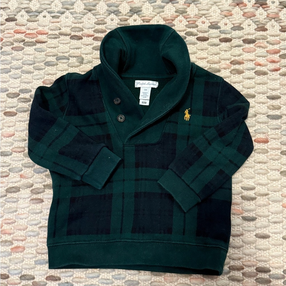 Ralph Lauren Green Plaid Sweatershirt